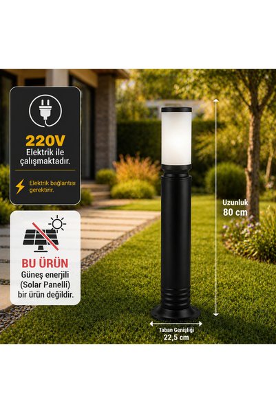 Zita Kule Uzun Bahçe Aydınlatma Armatürü 80 cm