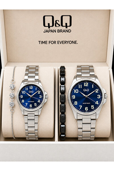 Q&Q Men's and Women's Combination Set with Calendar Lover's Wristwatch-Waterw...