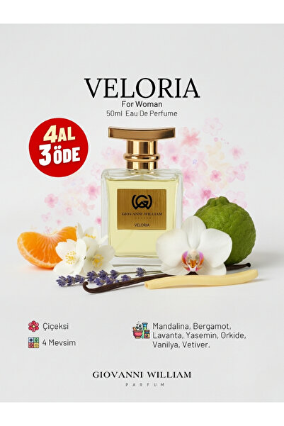 Giovanni William Veloria Kadın Parfüm Edp | Çiçeksi | Tatlı, Özgüvenli, Vanil...