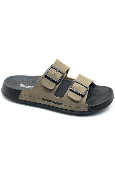 KCMN Kocamanlar 6001 Orthopedic Men's Slippers Taba