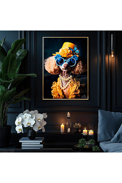 MallDeco Tablou Canvas Eleganță Excentrică, Finisaj Lucios, cu Decor Acrilic ...