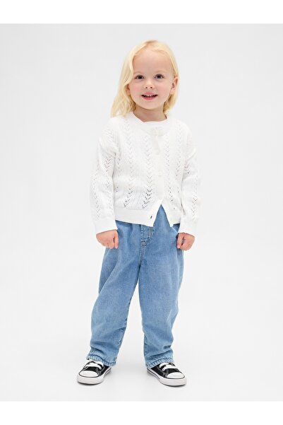 GAP Kız Bebek Mavi Easy Astarlı Barrel Jean Pantolon