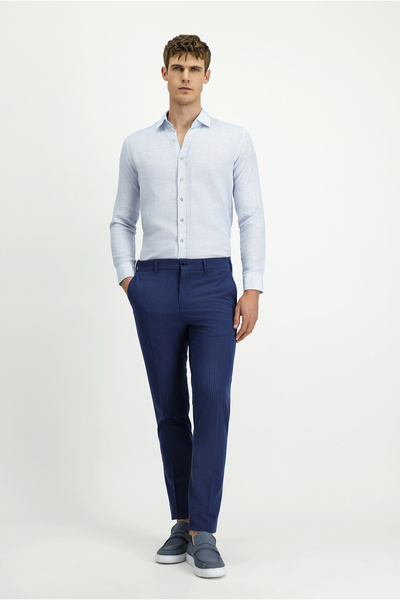 Kiğılı 7 Drop Super Slim Fit Extra Slim Fit Lycra Striped Classic Fabric Trou...