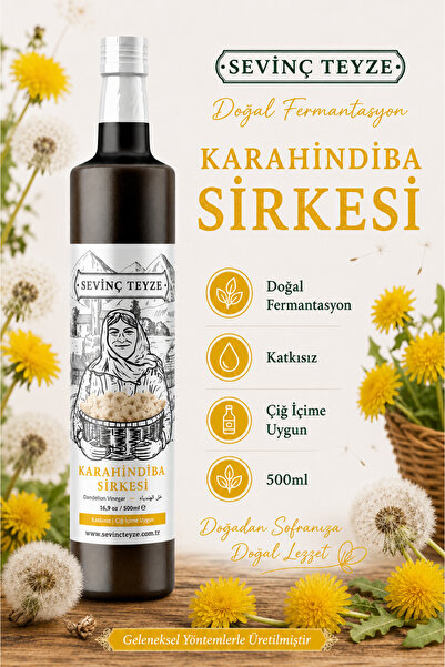 Sevinç Teyze Hindiba Sirkesi, Karahindiba Sirkesi 500ml - Doğal Fermantasyon,...