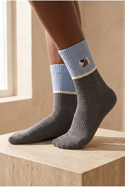 BONY SOCKS ΑΝΔΡΙΚΕΣ ΚΑΛΤΣΕΣ ΜΕ ΚΕΝΤΗΜΕΝΟ ΣΚΥΛΟ ΜΠΛΕ