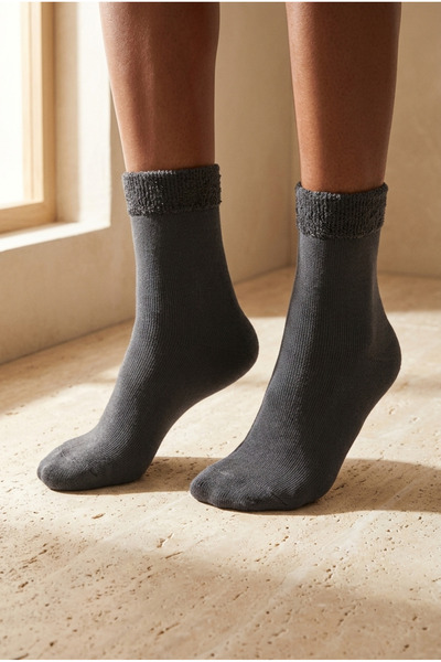 Katia&Bony Women's Anthracite Colored Towel Socks