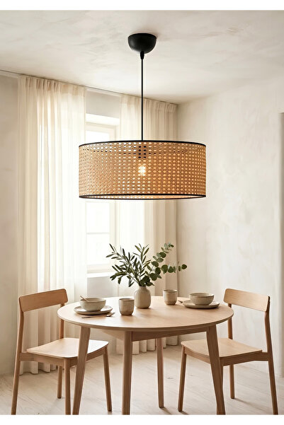 HOMİNG Exclusive Rattan 50 cm Büyük Boy Sarkıt Avize