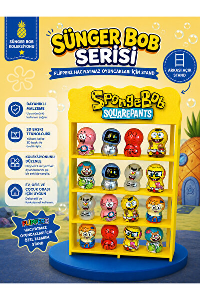 SG Studio Sponge Bob Temalı Flipperz Hacıyatmaz Oyuncak Standı Arkası Açık - ...