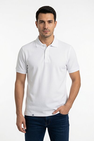 MAN&TO Erkek Beyaz Polo Yaka Tişört – %100 Pamuk, Şık ve Konforlu, Günlük ve ...