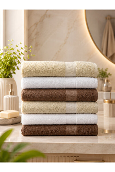 HOME MOD STORE Set 6 prosoape de baie mari, economic, 70x140 cm, moi și absor...