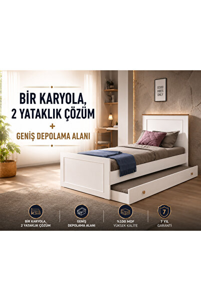 VENATTO Smart Yavrulu Karyola (90X190) (%100MDF)