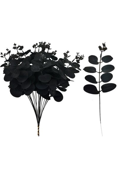Choice 5PCS Black 5/10/20Pcs Of Eucalyptus Leaf Stems Green Artificial Plants...