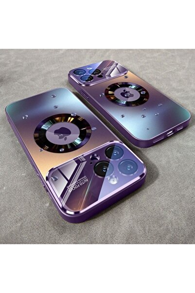 Choice For iPhone 14 Pro PURPLE Luxury Glass Camera For Magesafe Magnetic Wir...