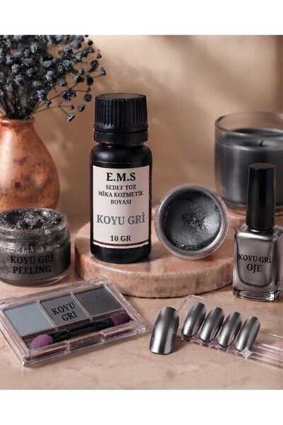 E.M.S AVM Toz Mika Kozmetik Boyası 10 gr KOYU GRİ -oje/ruj/peeling/maskara/kr...
