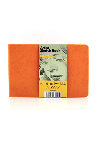 Tigertint Sert Kapak Yatay Eskiz Defteri 140 g A5 80 Yaprak Turuncu 100142506