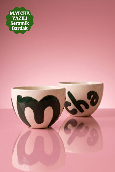 Mim and More كوب سيراميك ماتشا مكتوب بتصميم خاص