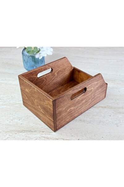 Limon Dekor Ahşap Plak Kutusu ve Organizer Sandık (7 İnç - 45lik)- Birch Wood 7" Record Box