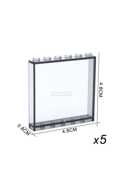 Choice5 59349 Clean Black MARUMINE MOC Build Block Part Window Glass House Tr...