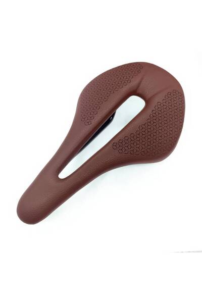 Choice Brown Bicycle Saddle Full Carbon Fiber+Leather Fiber Road Mountain Bik...