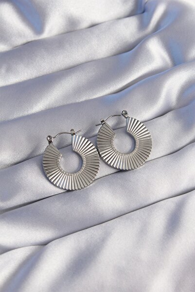 Inure Jewelry 316L الصلب الفضة اللون البيضاوي مخطط لوحة الأقراط