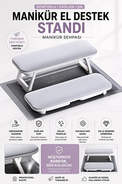 mirenza cosmetic Katlanabilir Ergonomik Manikür Sehpası ve Alt Mat - Manikür ...