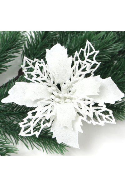 Choice 10Pcs White 5/10Pcs Christmas Decoration 11CM Artificial Flowers Xma T...