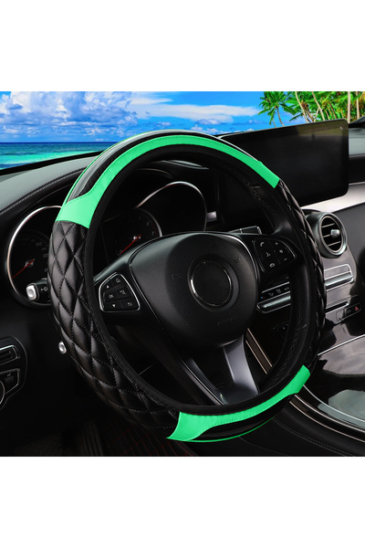 Choice green The new car Steering Wheel Cover with Crystal Carbon Fiber Three...