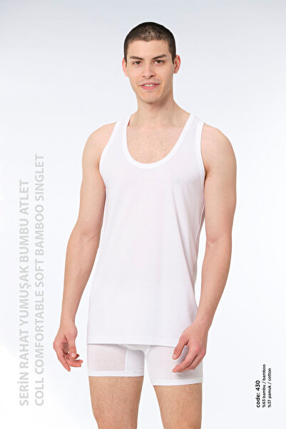 FSM1453 Men's Bamboo Cotton Classic White Undershirt 6 Pack -430
