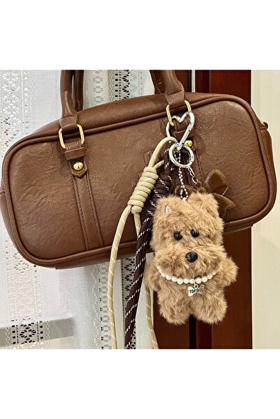 Choice Coffee New Plush Doll Bag Pendant Coffee White Dog Car Keychain Bag Ch...
