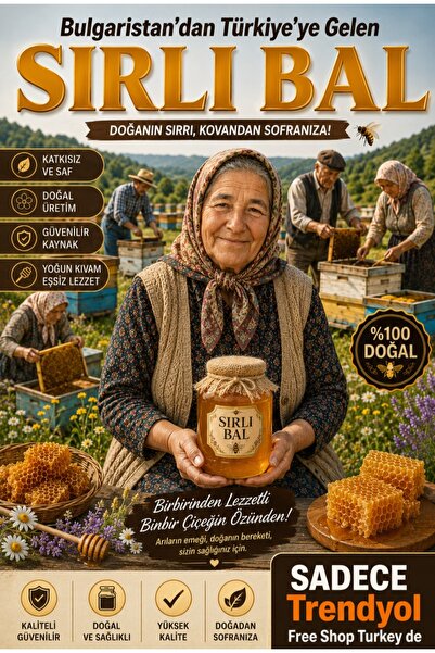 TedarikçinBurada Bulgaristan Sırlı Bal 100%100 Organik 1 Kilo 200 Gram