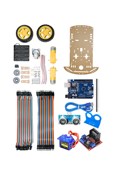 Arduino 2WD Servolu Engelden Kaçan Robot Araba Kiti (Demonte Robot Araba Kiti)
