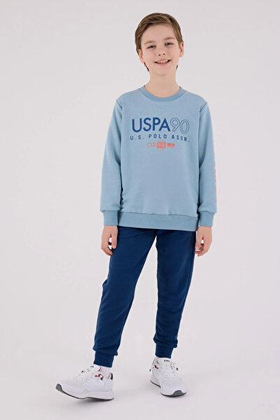 U.S. Polo Assn. 4-15 سنة مرخصة من Us Polo Assn للأولاد - أزرق