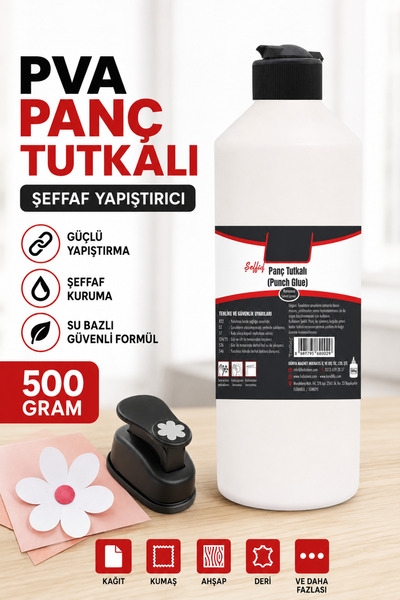 Dünya Magnet Kandillo Panç Tutkalı, 500 Gr, Şeffaf Punch Tutkal, Yapıştırıcı