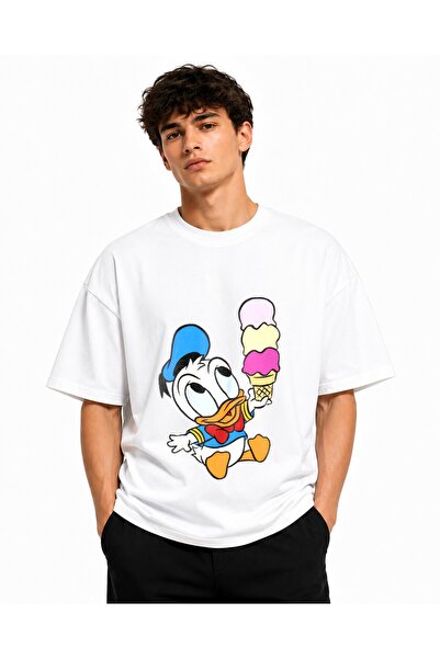 Inscriptie Ουνισέξ Βαμβακερό T-shirt Υψηλής Ποιότητας  "Μωρό Ντόναλντ Ντακ "