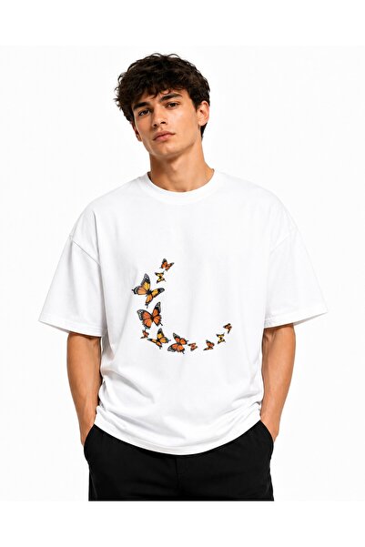 Inscriptie Unisex Premium Cotton Casual T-Shirt "String of Butterflies"