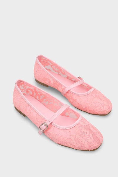 Capone Outfitters Pennie Lace Mesh Embroidered Women's Ballerinas