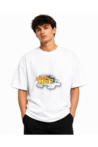 Inscriptie Tricou Unisex Bumbac Premium Casual " Hip Hop puzzle "