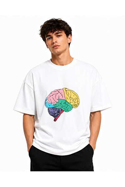 Inscriptie Ουνισέξ Βαμβακερό T-shirt Υψηλής Ποιότητας  "Πολύχρωμο Μυαλό "