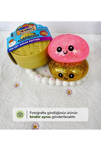 SETTİ MANA Çin Mantısı Dumpling Squishy Sadece Simli Yumuşak Sıkma Oyuncağı G...