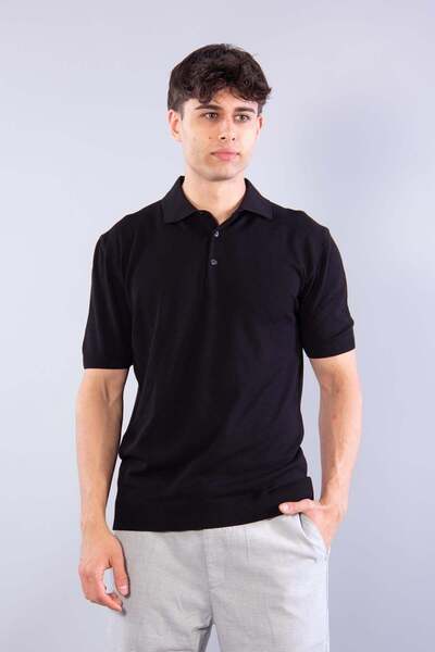 Mckanzie 10046 polo collar buttoned short sleeve t-shirt