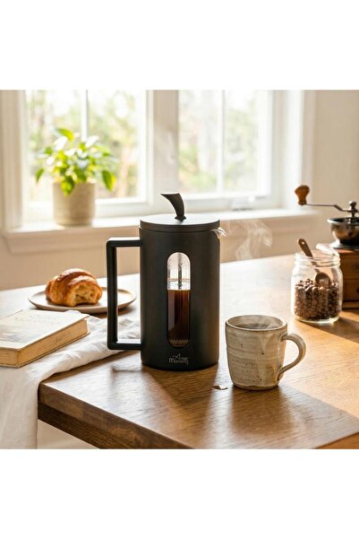 Any Morning FF002 French Press – 600 ml, Kaffeemaschine, Schwarz