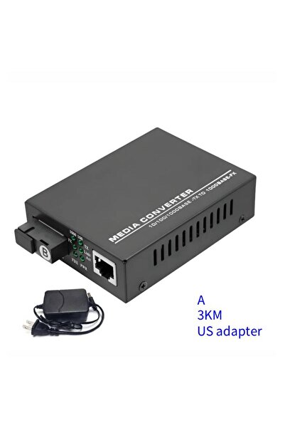 Choice5 3km A US Gigabit Optical Media Converter 1000Mbps Single Fiber SC Por...