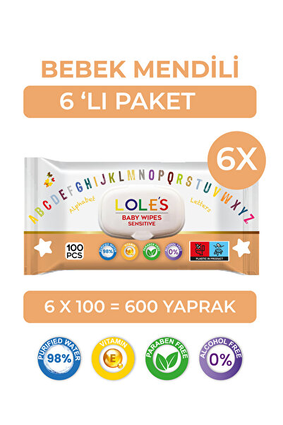 Lole's Sensitive Bebek Islak Mendil 6x100 600 Yaprak