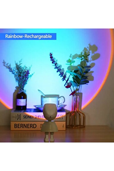 Choice Rechargeable Rainbow Color Rechargeable Astronaut Robot Rainbow Projec...
