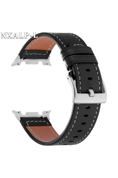 Choice1 40mm 44mm 46mm Black No Gaps Leather Strap for Watch 8 Classic 46mm R...