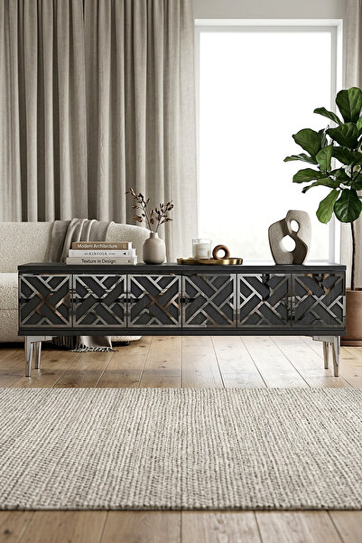 cnyr TSA1238AS - AREXTV120 TV STAND, TV SEHPASI ANTRASİT - SILVER 120CM