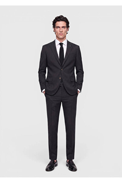 Ramsey Anthracite Patterned Modern Fit Wool Blend Suit