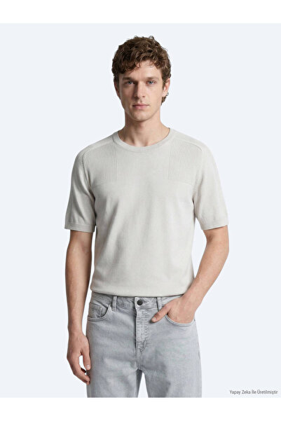 Kip Light Beige Plain Knit Knitwear