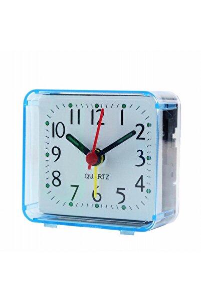 Choice blue Bedside Small Alarm Clock Quartz Battery Square Candy Color Stude...