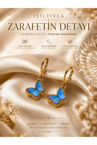 TrendimAksesuar Stainless Steel Butterfly Earrings for Women